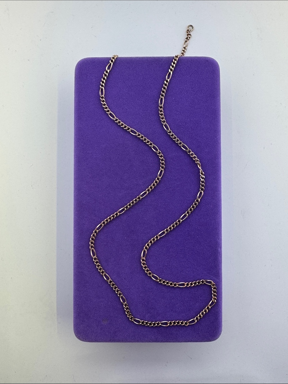 💛 Vintage 9k Gold Solid Figaro Chain Necklace | Investment Jewelry
